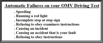 failures on the driving test
